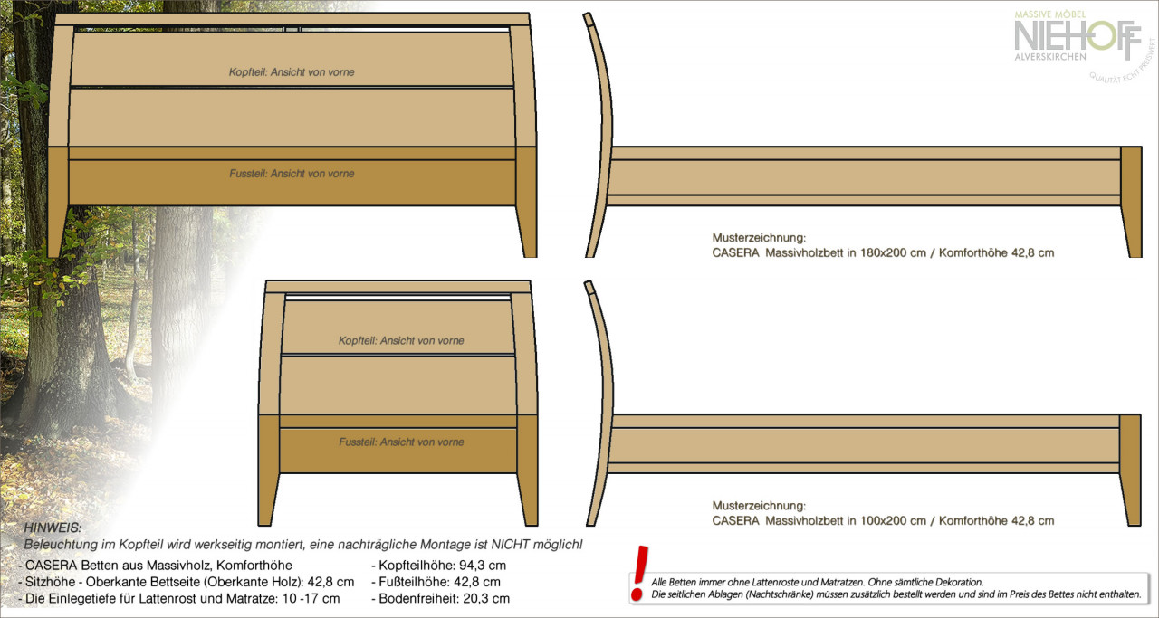 Betten Aus Massivholz Casera Betten In Rotkernbuche Massiv Natur Ge Lt