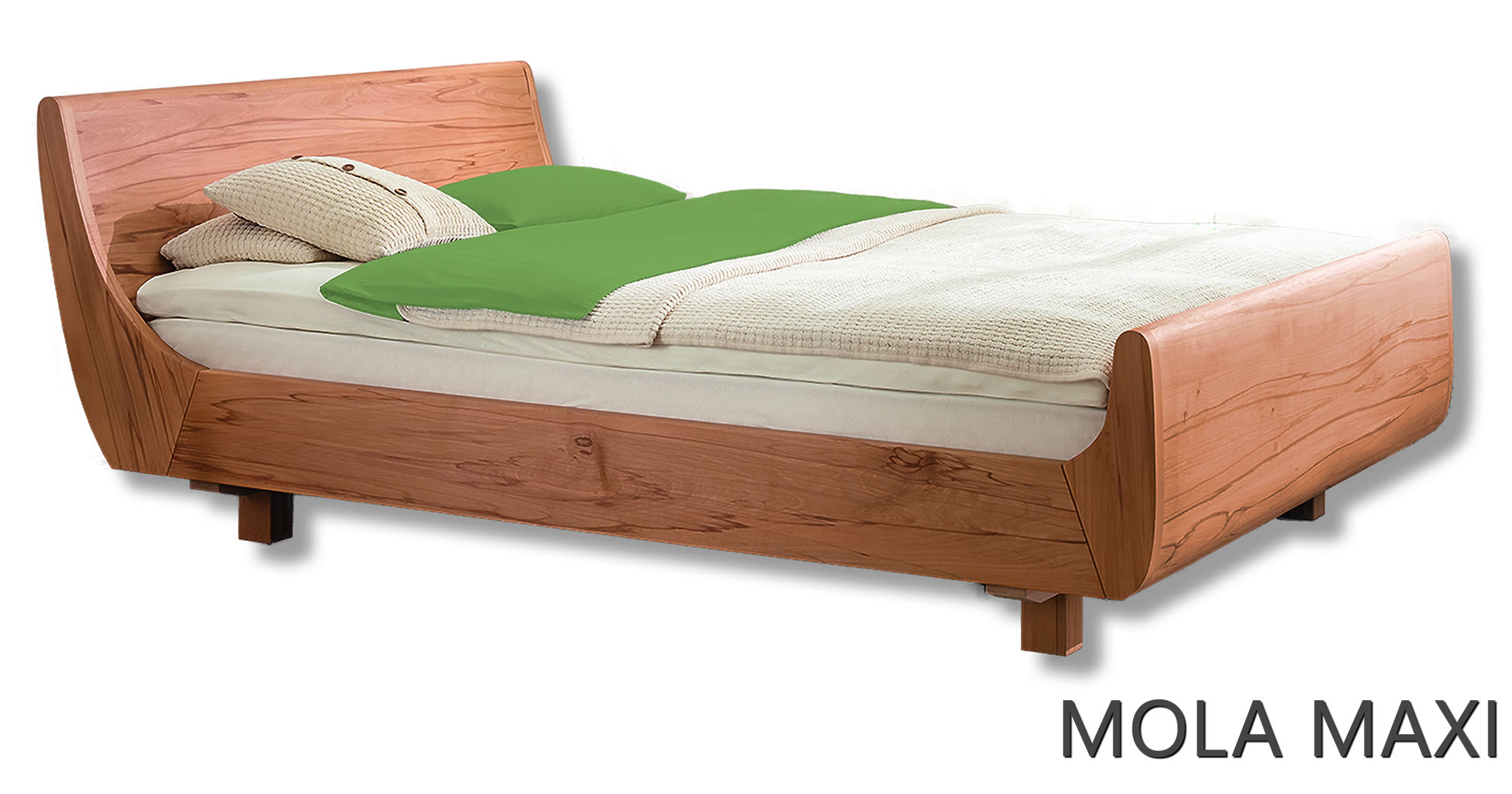 Mola Maxi Massivholzbett aus Naturholz von dormiente. Made in germany